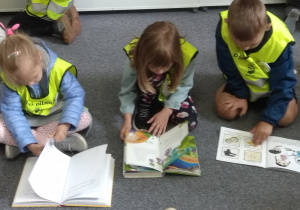 Dzieci oglądają książeczki.