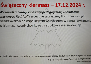 Ogłoszenie dotyczące kiermaszu