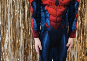 Chłopiec w stroju Spidermana.
