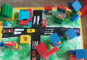 makieta miasta wykonana przez dzieci z grupy II