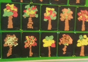 Praca plastyczna dzieci z gr. II "Jesienne drzewa"